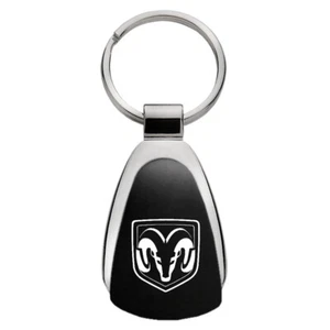 Dodge Ram Head Logo Tear Drop Key Ring (Black) - Picture 1 of 2