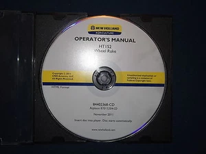 NEW HOLLAND HT152 WHEEL RAKE OPERATION & MAINTENANCE BOOK MANUAL 84402368-CD - Picture 1 of 1