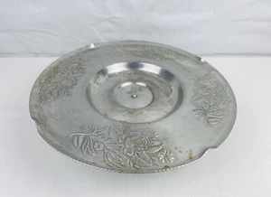 Vintage Forged Aluminum Rotating Lazy Susan Serving Tray Roses 14.5” Everlast - Picture 1 of 7