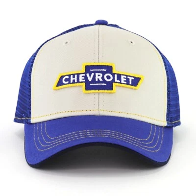 Gorra de béisbol Chevrolet retro con logotipo azul tostado malla Snapback camionero Foto 1 de 4
