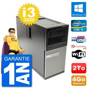 PC Tour Dell 7010 Intel Core i3-3220 RAM 4Go Disque Dur 2To Windows 10 Wifi - Imagen 1 de 3