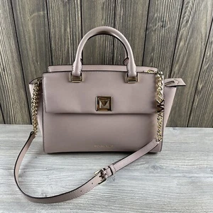Michael Kors Women’s Sylvia Medium Top Zip Satchel in Soft Pink Shoulder Bag - Picture 1 of 24