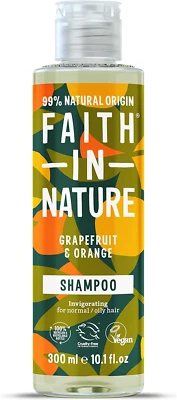 Faith in Nature Natural Grapefruit & Orange Shampoo, Invigorating, Vegan & Free,