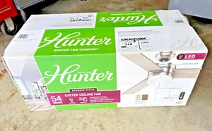 Hunter Exeter 54” 3-Blade Indoor / Outdoor Ceiling Fan, New, Factory Sealed. - Picture 1 of 4