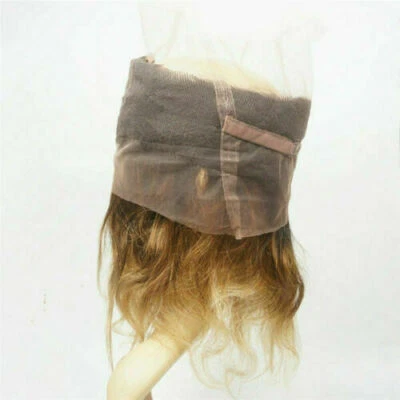 12A SWISS LACE 360 FRONTAL CLOSURE 3TONES OMBRE BRAZILIAN HUMAN HAIR ROUND HEAD - Image 1 of 4