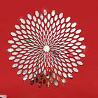 Acrylic Sunflower Round Mural Mirror Effect Wall Sticker Home Decal(Silver)