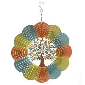 Spinner de metal colgante de ilusión óptica Evergreen, Wind Spinners, árbol de la vida - Imagen 1 de 2
