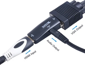 Tendak HDMI to VGA Converter Gold-Plated HD 1080P Female Adapter 3.5mm Audio USA - Picture 1 of 7