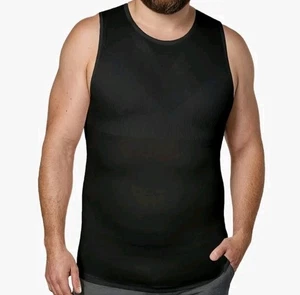 QORE LOGIQ 4XL Gynecomastia Compression Shirt Men - Premium Slimming Black - Picture 1 of 5