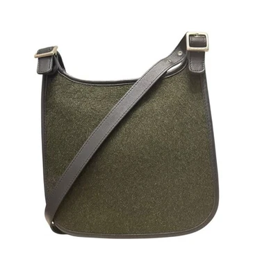 Coach Vintage Green moss Felt Leather Trim Flap Saddle Crossbody Bag - Image 1 of 4