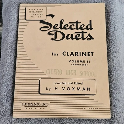 Selected Duets for Clarinet Volume II Advanced Sheet Music H. Voxman - Image 1 of 3