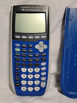 Texas Instruments TI-84 Plus C Silver Edition Graphing Calculator Blue W/Cover - Image 1 of 3