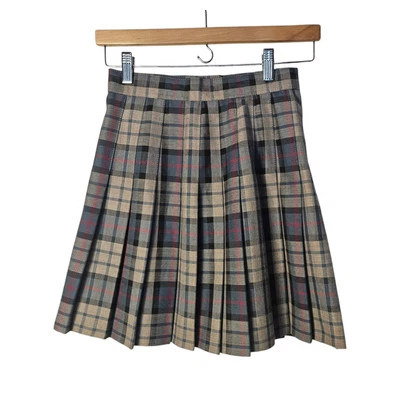 VTG S Plaid Mini Skirt Gray Wrap Pleated Clueless Y2K 90s Grunge Preppy Academia - Image 1 of 4