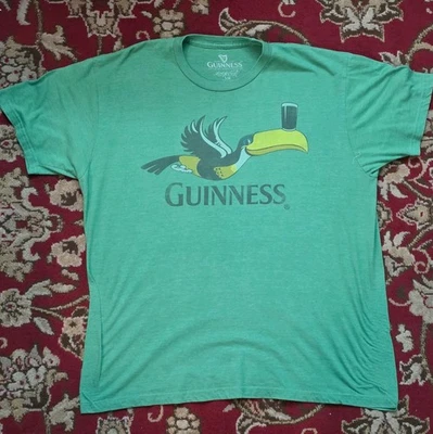 官方 Guinness Green Toucan 短袖图案 T 恤男女通用 L 码 — 第 1/3 张图片