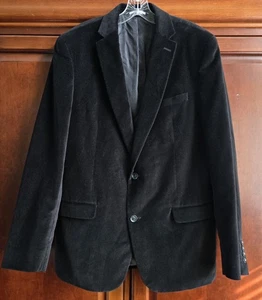 Bar III Blazer Mens 42L Slim Fit Velvet Black Evening Night Jacket  - Picture 1 of 9