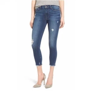Paige Verdugo Crop Nathan Destructed Jeans Ankle Skinny Ripped Distressed Sz 31 - Picture 1 of 23