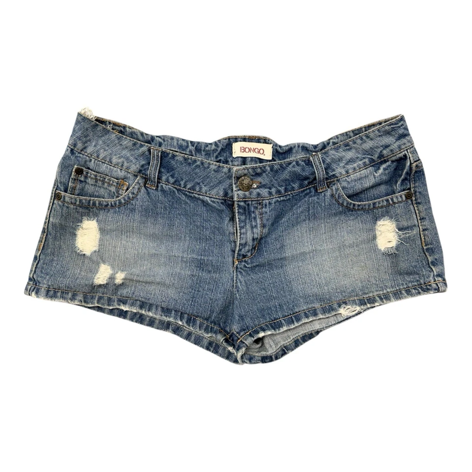Pantalones Cortos De Colección Y2K Bongo Mini Tiro Bajo Denim Envejecidos Mujeres Talla 13 Foto 1 de 4