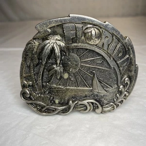 Fibbia Florida Vintage 1980 Great American Buckle Co Chicago USA Sn 147 - Foto 1 di 9