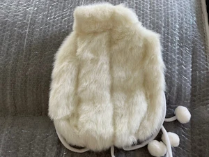 NEW! Italtrend Designer Dog White Faux Fur Coat, Medium (12), Reversible Silver - Picture 1 of 3