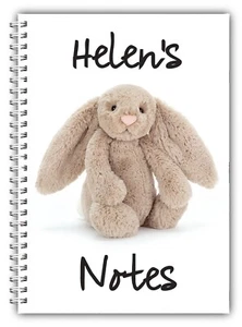 A5 NOTAS DE CONEJO PERSONALIZADAS TÍMIDAS 100 PÁGINAS FORRADAS CONEJO JELLY GATO REGALO BEIGE - Imagen 1 de 3