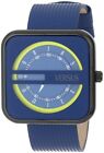 Versus By Versace Womens Sgh030013 Kyoto Square Blue Genuine Leather Wristwatch