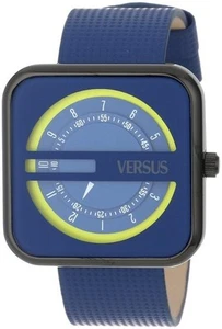 Versus by Versace Women's SGH030013 Kyoto Square Blue Genuine Leather Wristwatch - Picture 1 of 7
