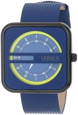 Versus by Versace Women's SGH030013 Kyoto Square Blue Genuine Leather Wristwatch - Image 1 of 4
