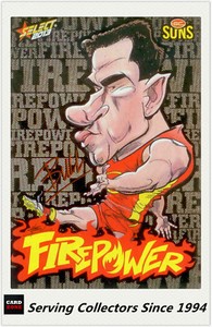 2013 AFL Champions Laserfoil Firepower Caricature FC23 Danny Stanley (G. Coast)