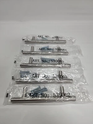Pacote com 5 puxadores modernos de gaveta de aço oco em níquel acetinado 3-3/4" - # 530062 - Imagem 1 de 4