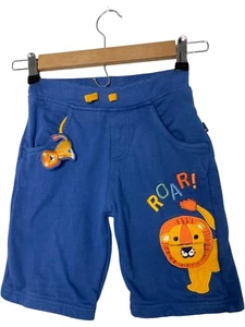 Jojo Maman Bebe Boys 5-6 Years Shorts Appliqué Pocket Lion Blue - Picture 1 of 6