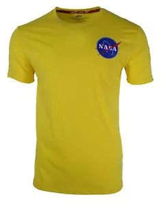 ALPHA INDUSTRIES NASA SPACE SHUTTLE T-SHIRT YELLOW ASTRONAUT RARE - Picture 1 of 3