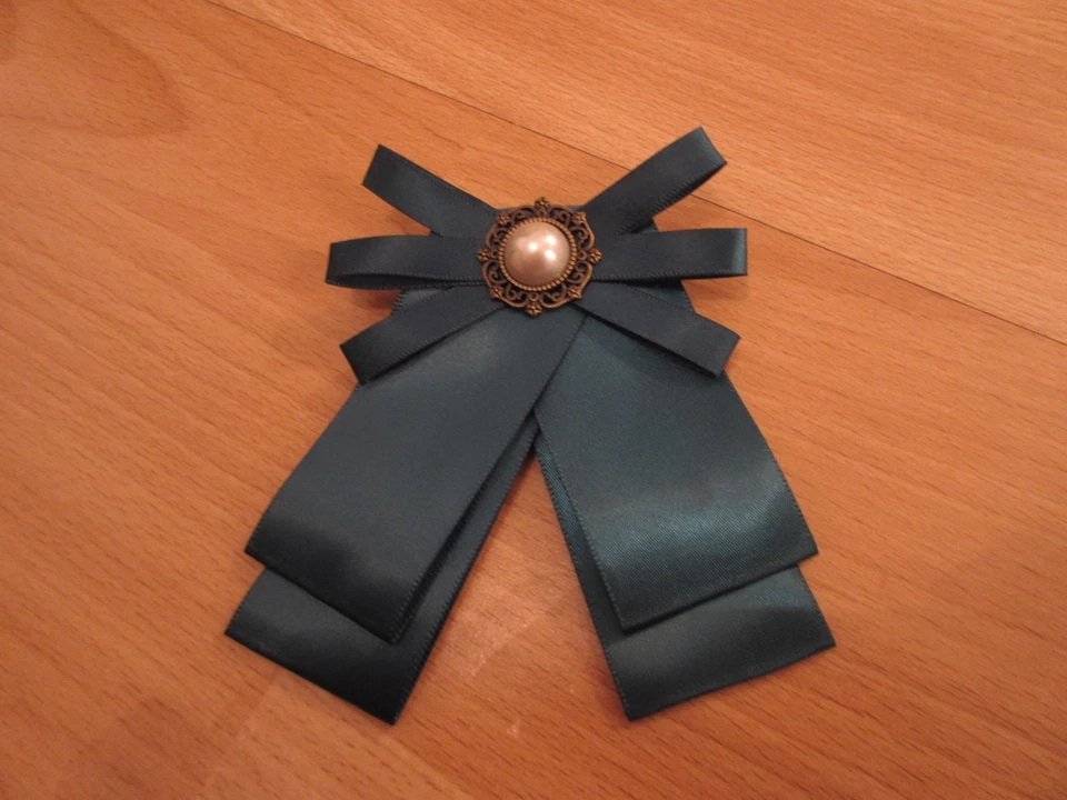 Brosche Schleife Bow Anstecker Schleifenbrosche Smaragd Grün - Bild 1 von 2