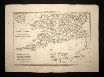 El Los Cornouailles Cornwall Mapa Plano Geográfico 1787 Geographical Old Map • 74.55€