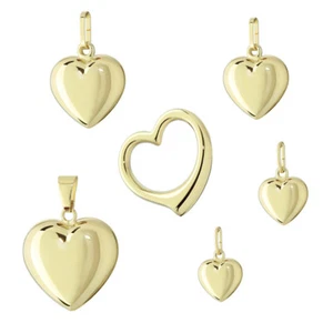 333 Gelbgold Herz Anhänger Ketten Goldherz Goldanhänger Damen Mädchen Kinder - Picture 1 of 7