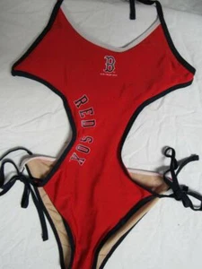 Boston Red Sox Womens Small Medium Large or XL Screened Monokini Swimsuit C1 44 - Picture 1 of 4