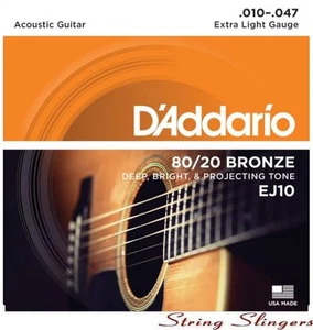 D'Addario EJ10 80/20 Acoustic Guitar strings 10-47 - Picture 1 of 1