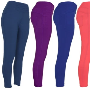 Women's Skinny Dressy Pants,4 Pocket Dressy Leggings with Pleated Waistband Trim - Picture 1 of 34