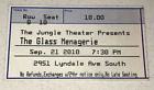 9/21/10 The Glass Menagerie Lyn Lake Jungle Theater Play Musical Ticket Stub