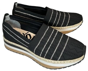 OTBT Islander Espadrille Loafer SIZE 7.5 Slip On Comfort Shoe Black Platform - Picture 1 of 11