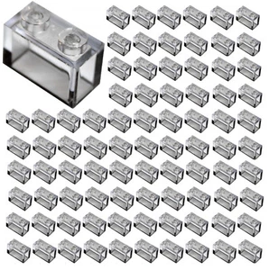 ☀️New! Lego Lot of 100x TRANS CLEAR 1x2 Bricks Parts Pieces Legos Part #3065 - Picture 1 of 2