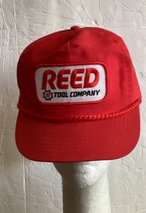 Vtg Reed Tool Company Rope Baseball Cap Hat Red White Snap-back Designer Award - Imagen 1 de 11