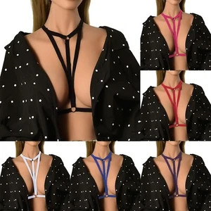 Women Harness Bra Sexy Body Harness Bra Caged Cupless Gothic Strappy Bralette - Picture 1 of 15