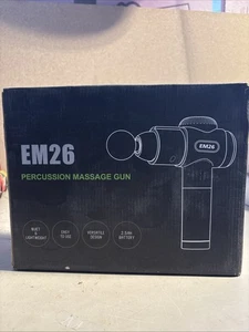 2025 EM26 Percussion Massage Gun Silver And Black Open Box Quiet And Lightweight - Picture 1 of 3