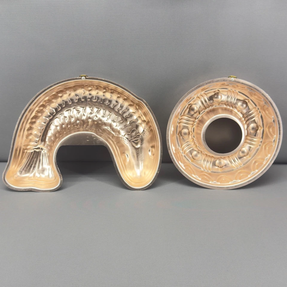 Vintage Copper Fish Mold Fluted Ring Jelly Pudding Cake Kitchen Decor - Image 1 of 4