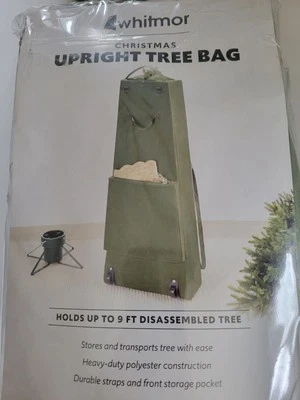 Мягкая вертикальная сумка для хранения рождественской елки на роликах с колесиками вмещает до 9 футов - Изображение 1 из 4