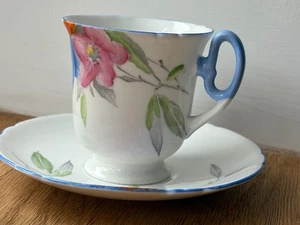 Shelley 2194 Tulip coffee cup saucer fine bone china 1930s Hand painted - Picture 1 of 8