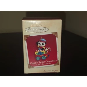 2003 Hallmark Keepsake Ornament Child's Third Christmas Panda On Train Car - Picture 1 of 8