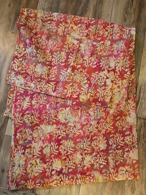 Vintage Rose Pink Batik Sewing Fabric 2.5 yd 45" Quilting Cotton - Image 1 of 4