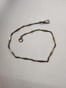 14K YELLOW GOLD POCKET WATCH FOB LINK CHAIN ANTIQUE 13 Inches 11.24 Grams - Picture 1 of 11