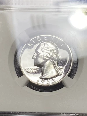 💎 1963 Washington Silver Proof Quarter NGC PF67 - Image 1 of 3